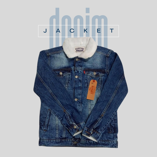 DENIM JACKET - ACID DARK BLUE