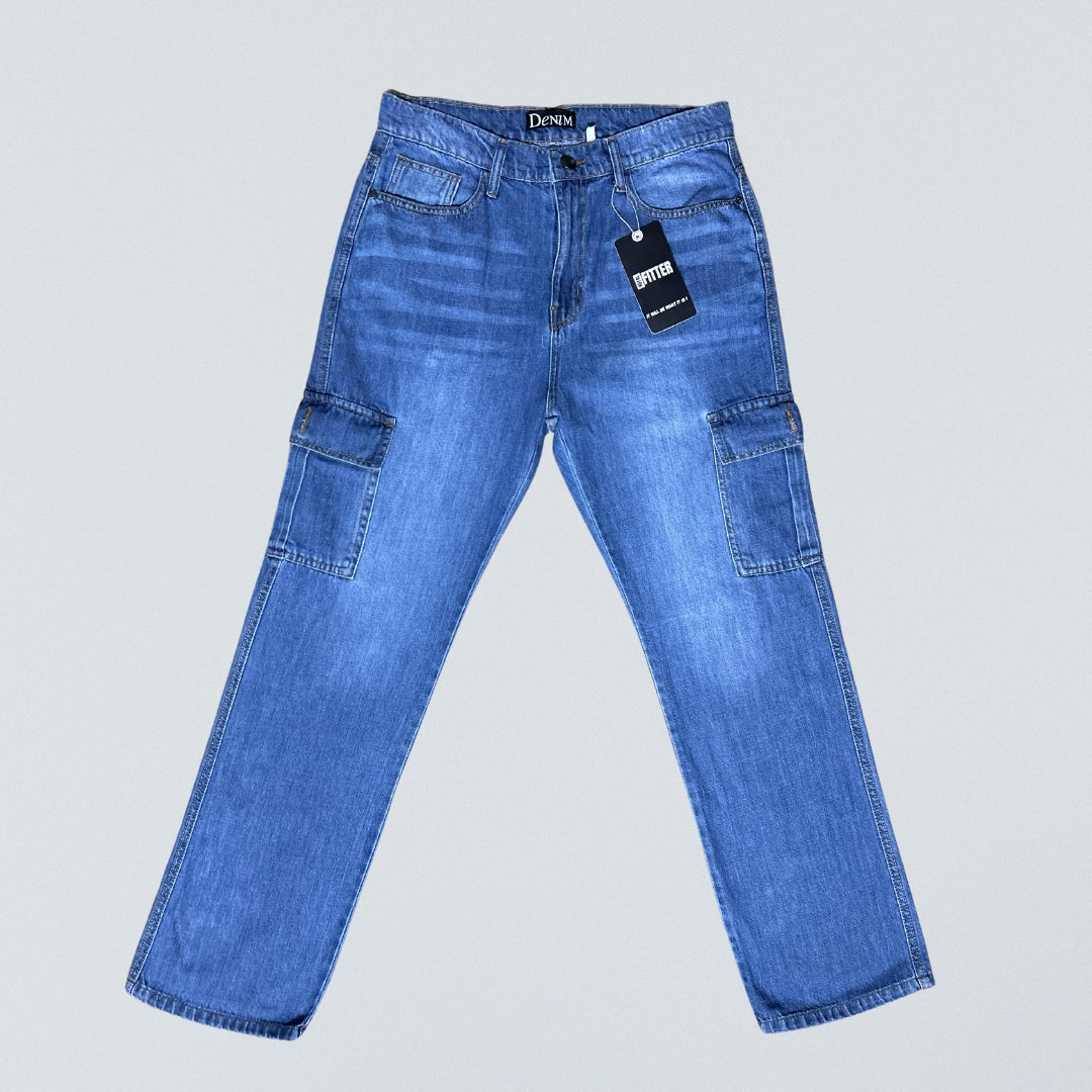 6 POCKET - BAGGY DENIM - MID BLUE